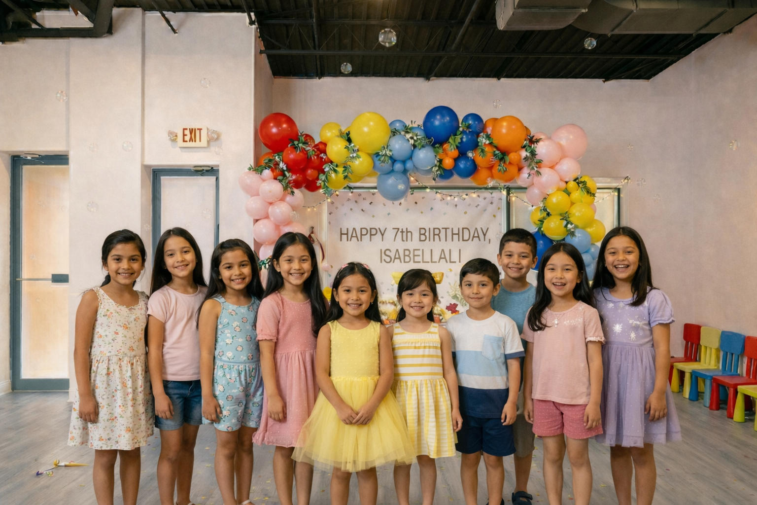 Children celebrating a birthday party